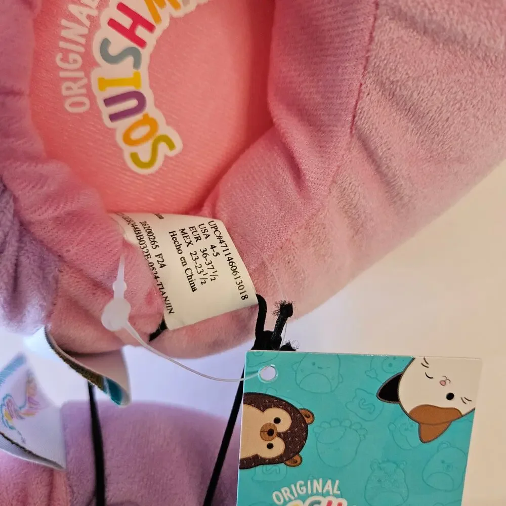 Squishmallows Kids Slippers Pink Size 4-5